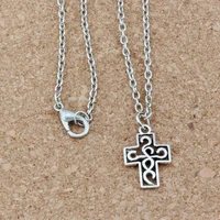 5pcs lot filigree cross charms pendant necklaces jewelry diy 18 inches chains clavicle necklace a 278d