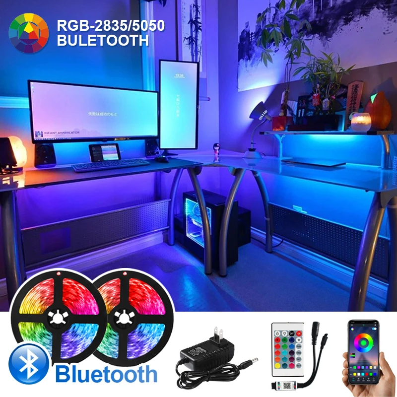 

Bluetooth Waterproof LED Strip Lights WiFi Luces Led RGB5050 SMD2835 Flexible Tape Diode 5M10M15M DC12V Remote Control Lighting
