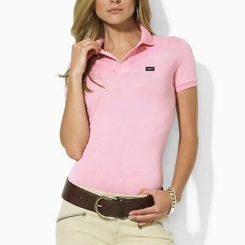 Рубашка-поло женская с коротким рукавом модный брендовый Повседневный Топ