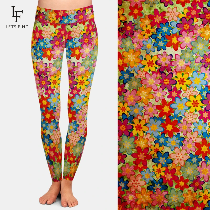 LETSFIND Новое поступление модные женские леггинсы с высокой талией 3D Цветные
