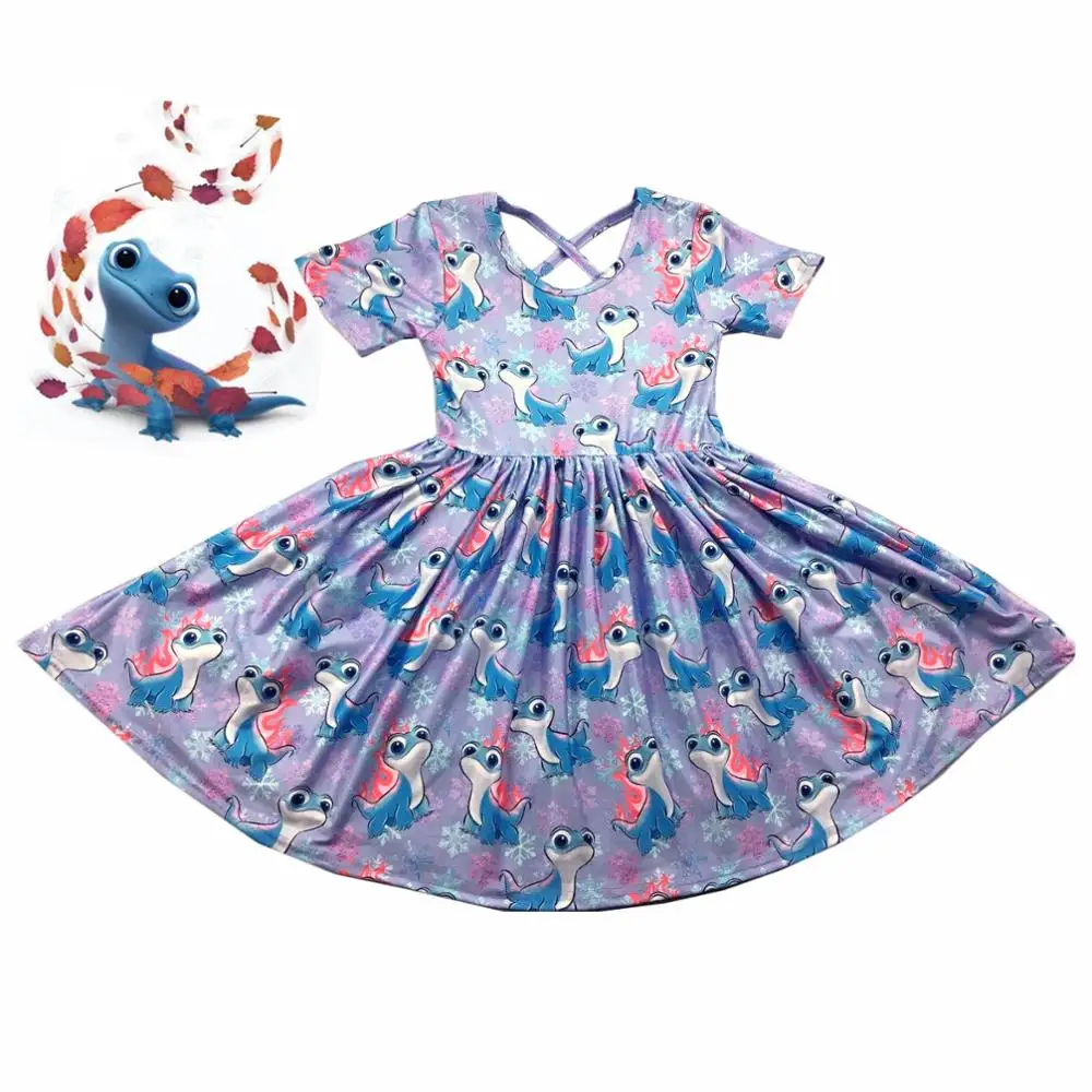 Милое новое платье для девочек с перекрещивающимися бретельками детское