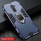 Чехол для Realme X2 Pro, армированный чехол из поликарбоната, металлическое кольцо-держатель чехол для телефона, чехол для Oppo Realme X2 Pro, противоударный Усиленный бампер