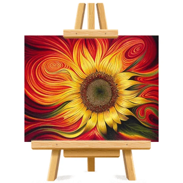 

Red sunflower Picture DIY Painting By Numbers Colouring Zero Basis HandPainted Oil Painting Unique Gift Home Decor