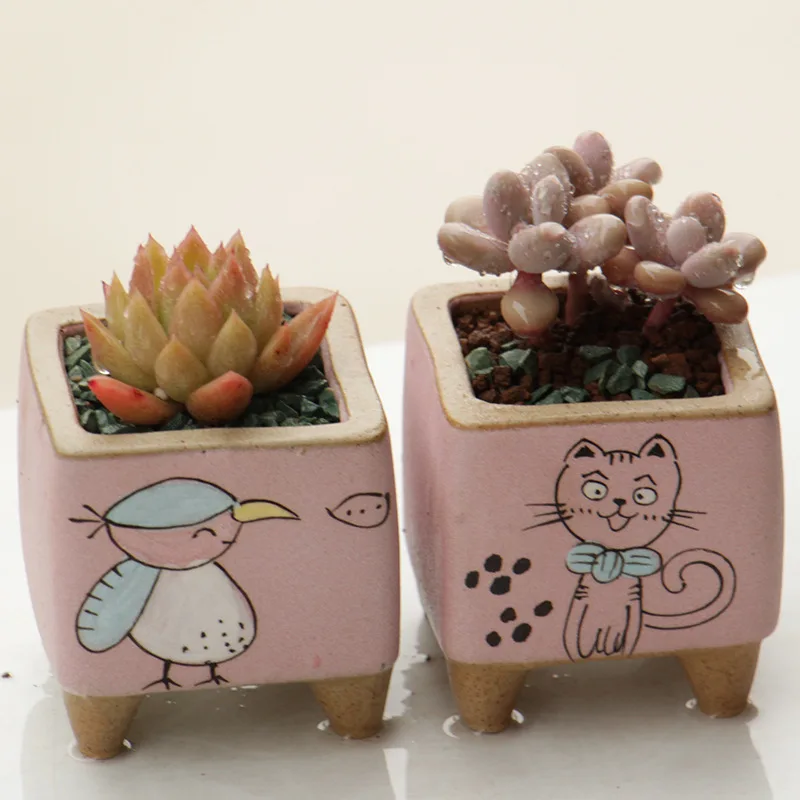 Керамические горшки для цветов ручной работы в стиле ретро|Цветочные и кадки| |