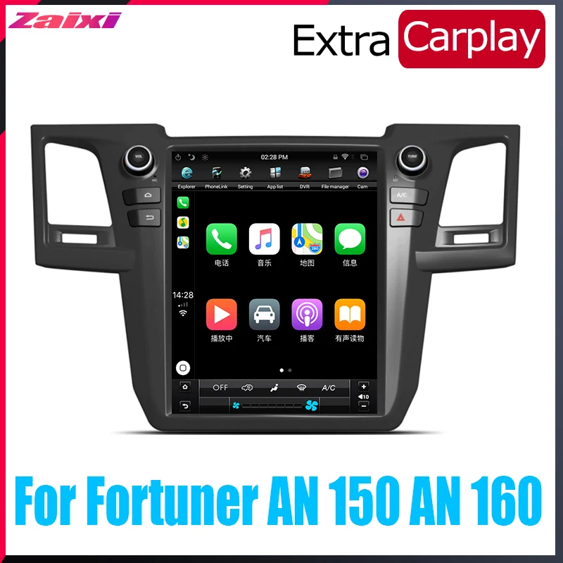ZaiXi мультимедиа для Android gps для Toyota Fortuner REVO 2004~ радио вертикальный автомобильный сенсорный экран в стиле Tesla экран радио видео USB dab