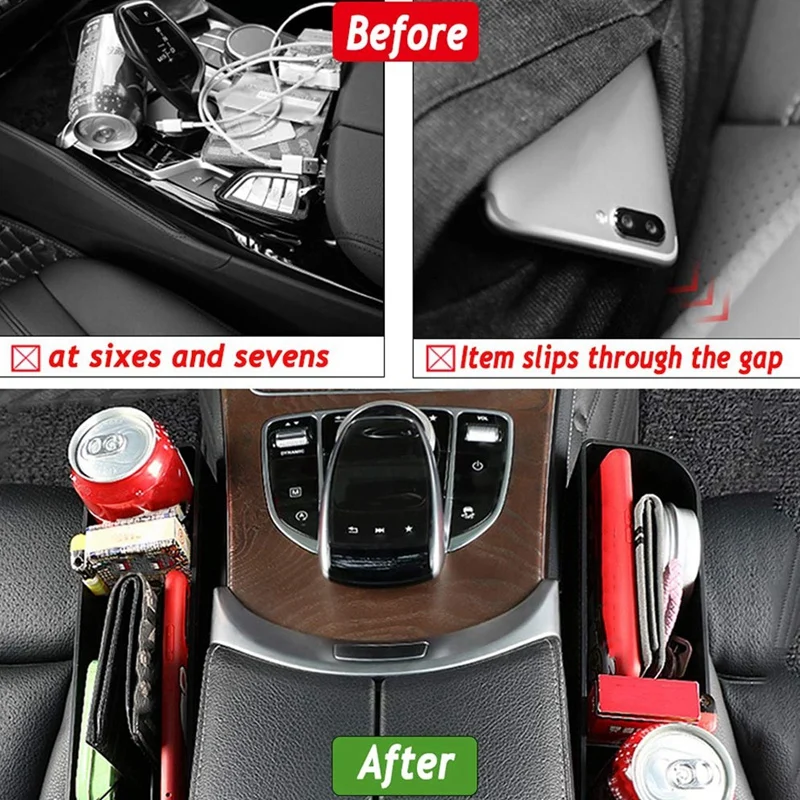 car seat space storage box cup holder mobile phone holder multifunctional auto parts pu seat space car storage bag free global shipping