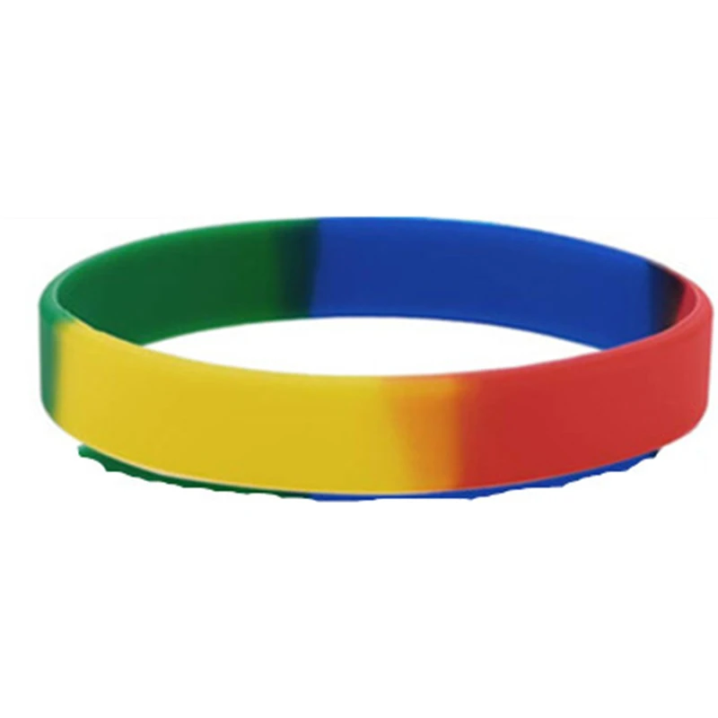 Женские резиновые браслеты радужной расцветки для геев и лесбиянок модные