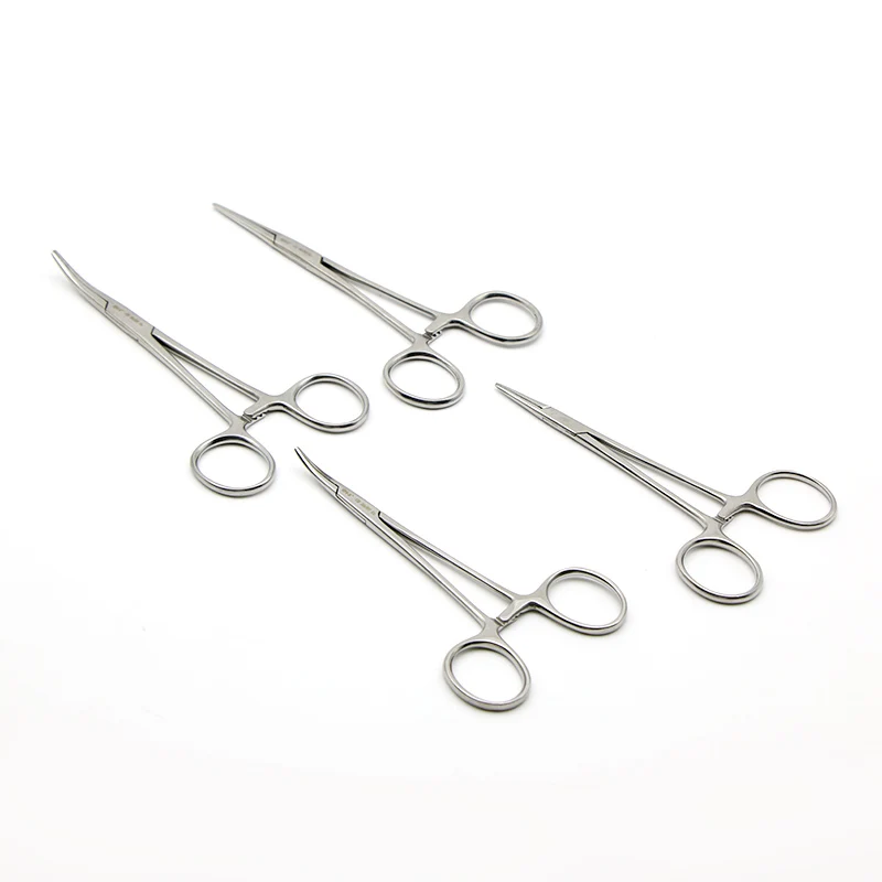

Tweezers stainless steel hemostatic forceps straight elbow needle holder pet fishing hook cupping large curved pliers