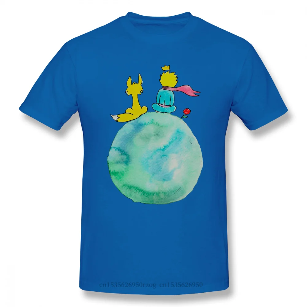 

Sit Print Cotton T-Shirt The Little Prince About Life and Human Nature Men Fashion Streetwear