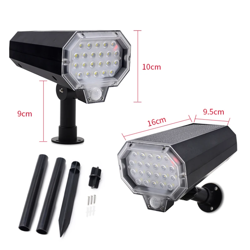 

Hot Sale Solar Lights Outdoor Waterproof Rotating Wall Lamp Solar Security Garden Monitoring Lamp For Garden Corridor Yard