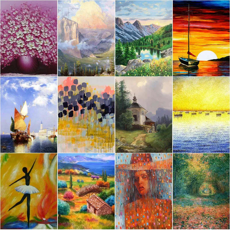 

Diamond Painting Still Life Art Color Oil Painting Character Landscape Dancer Mountain Sea Flower Modern Fashion Home Decoration
