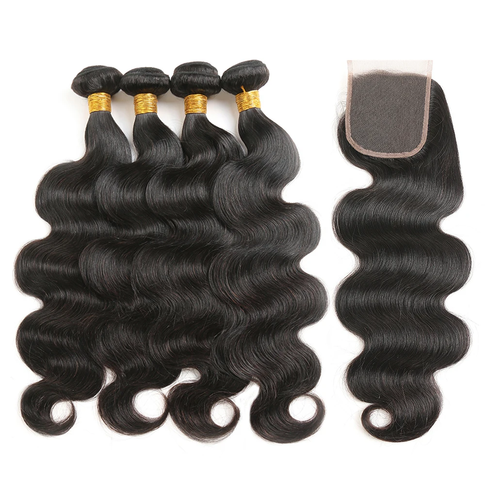 Волнистые пучки волос с кружевной застежкой искусственные бразильские