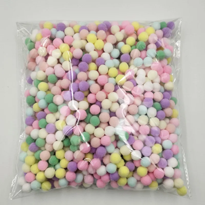 2000 шт. миниатюрные пушистые Помпоны 10 мм разноцветные мягкие помпоны плюшевые