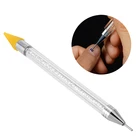 Двухконцевая ручка для раскрашивания ногтей с кристаллами и стразами, восковая ручка для раскрашивания ногтей, инструмент для маникюра и нейл-арта