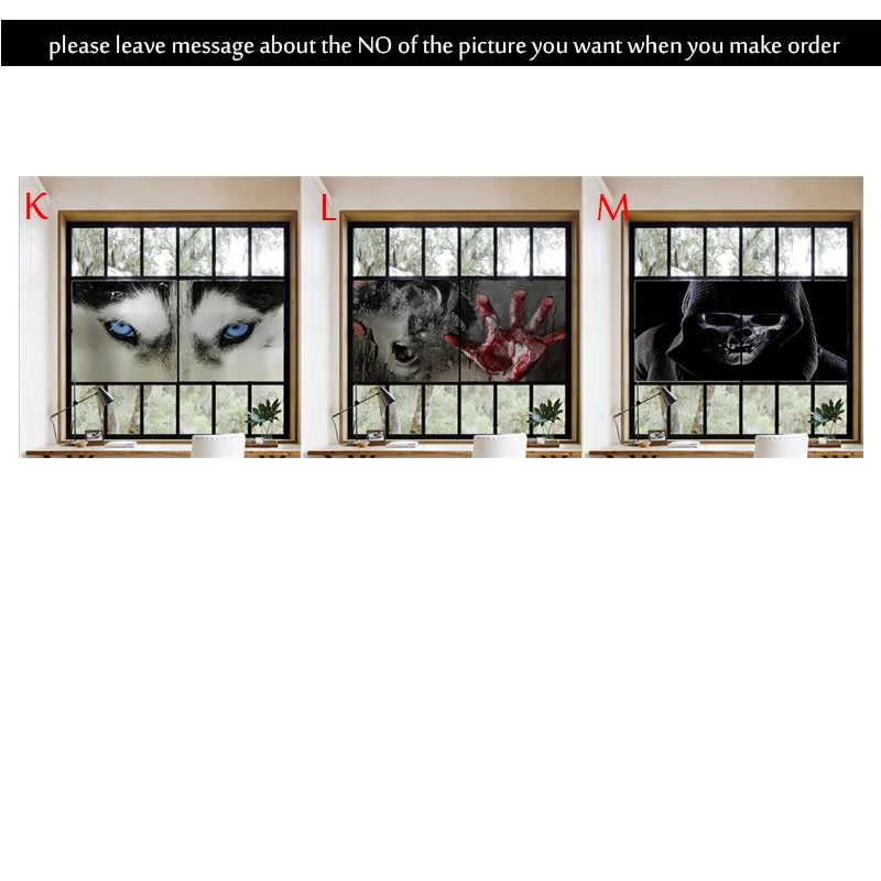 Страшная 3D ужасная печать наклейка на окна из ПВХ матовая Наклейка окно подарок