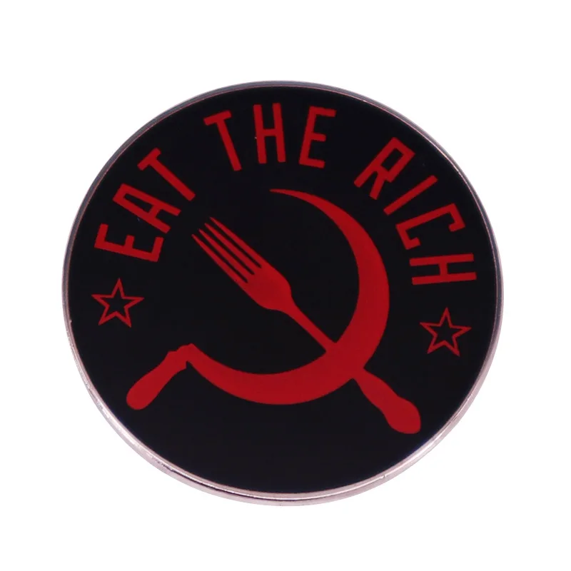 Эмалированная брошь Eat The Rich для мужчин и женщин декоративная значок модные