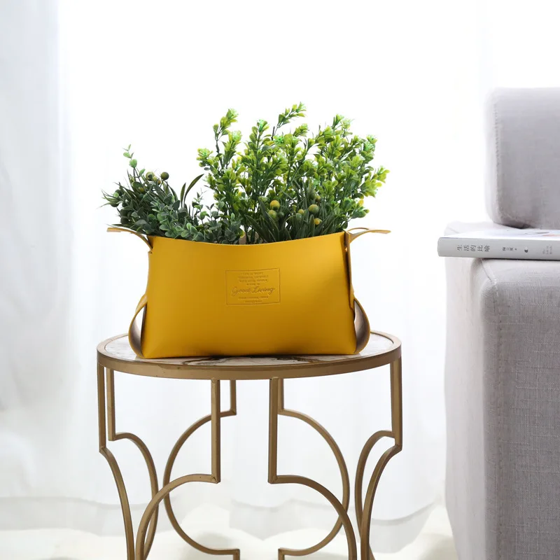 Скандинавский пу коробка для хранения одежды бинауральная корзина ручек