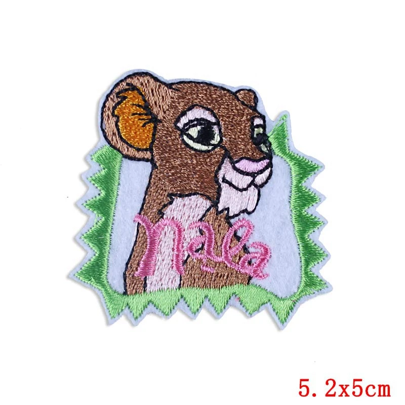 5P-PE4531CT Pulaqi лев Король патчи Мультфильм Аниме Железный на патч для одежды DIY вышитые наклейки на одежду свиньи животные Милая Аппликация - Цвет: 5P-PE4531CT