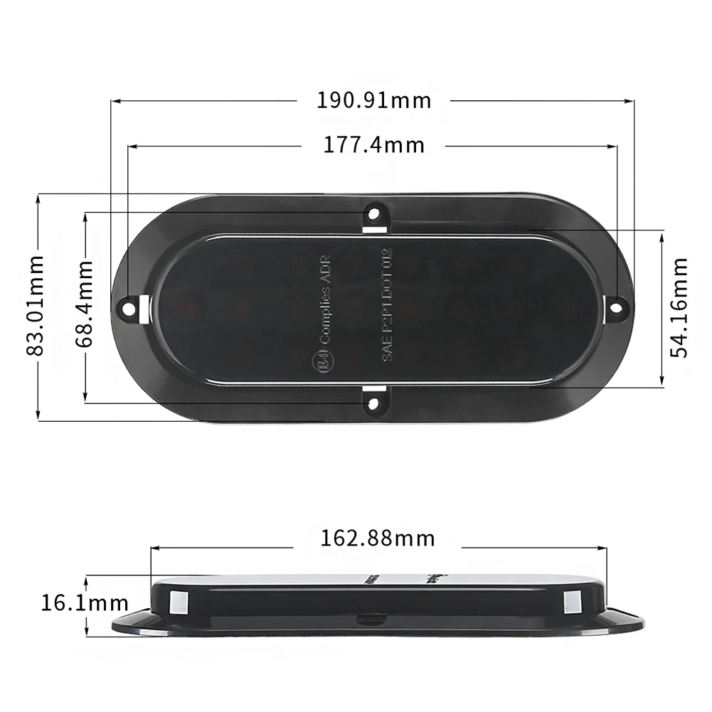 

20 LED Trailer Truck Stop Turn Tail Brake Lights Sealed Mount Side Marker Light Lamp Red Yellow Light Color Trailer Tail Lights