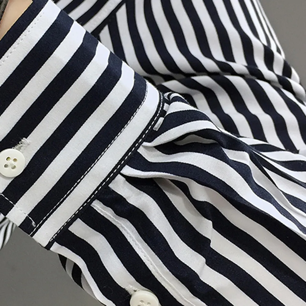 

Mens Suit Fit Long Sleeve Button Striped Down Shirts long sleeve shirt for men men casual shirt 10.4