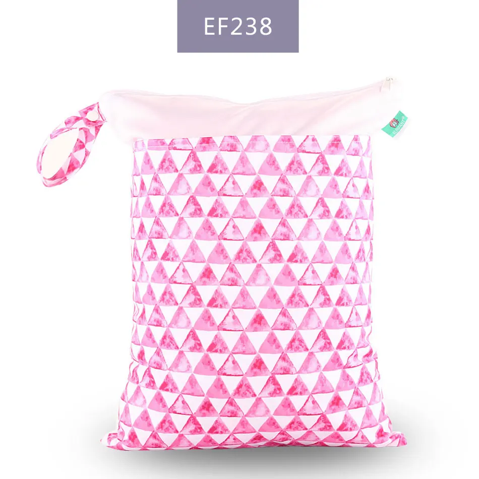 EF238-wet bag Elinfant 1 шт. многоразовая водонепроницаемая сумка для подгузников с модными принтами влажная сухая сумка для подгузников с двойным карманом тканевые сумки с ручками 30*40 см - Цвет: EF238-wet bag