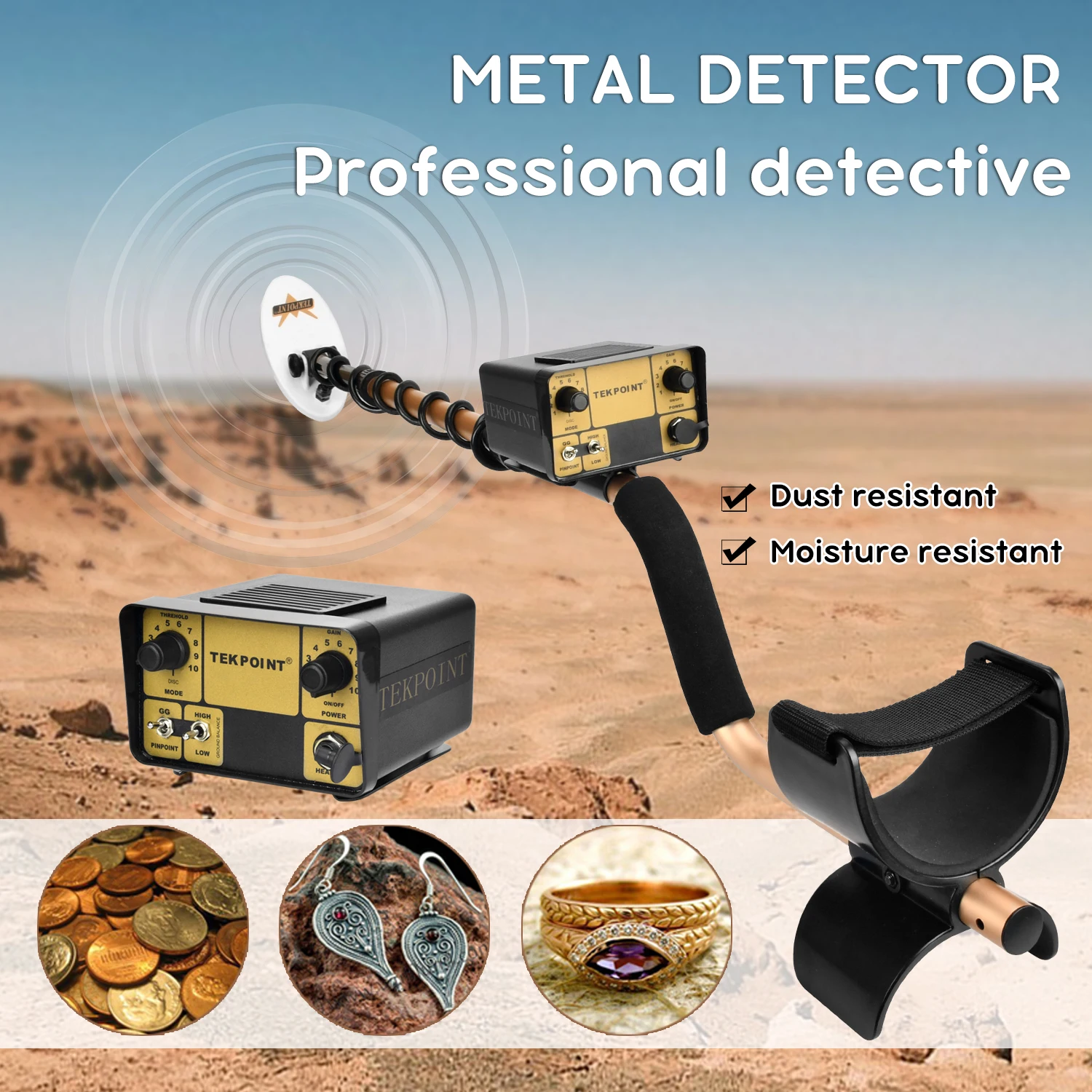 TEKPOINT 2 Портативный подземный детектор металла Высокая чувствительность Gold