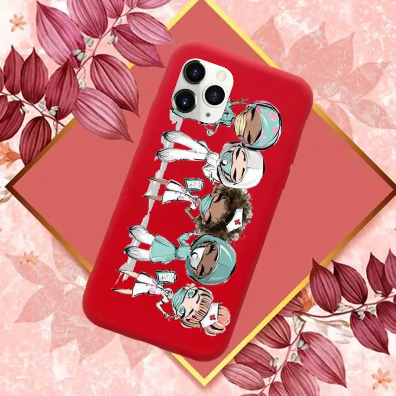 

Cartoon doctor angel grateful Phone Case Candy Color for iPhone 11 12 mini pro XS MAX 8 7 6 6S Plus X SE 2020 XR