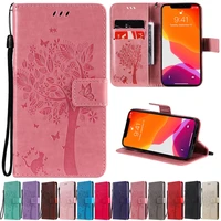 leather wallet tree embossing for iphone 13 pro max 13 mini 12 pro max 12 mini 11 pro max se 2020 x xs xr xs max 8766s plus 5s