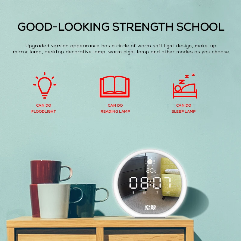 SOAIY E19 беспроводной динамик Bluetooth ночник аудио сабвуфер стерео небольшой