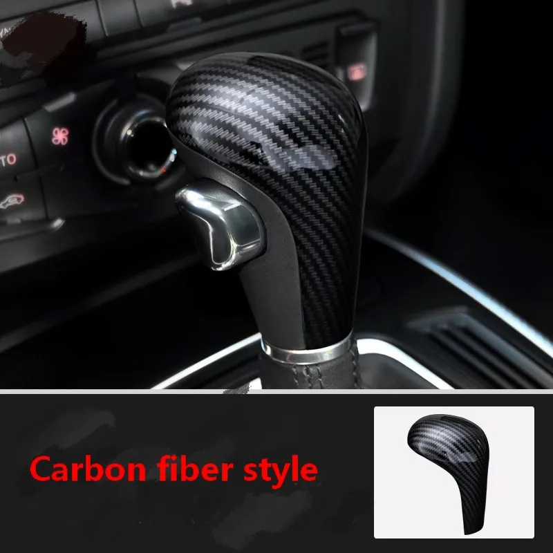 

Carbon Fiber Styling Gear Shift Knob Head Cover Sticker For Audi A6 C6 A4 B7 A5 Q5 Q7 LHD Automatic Gearshift Trim