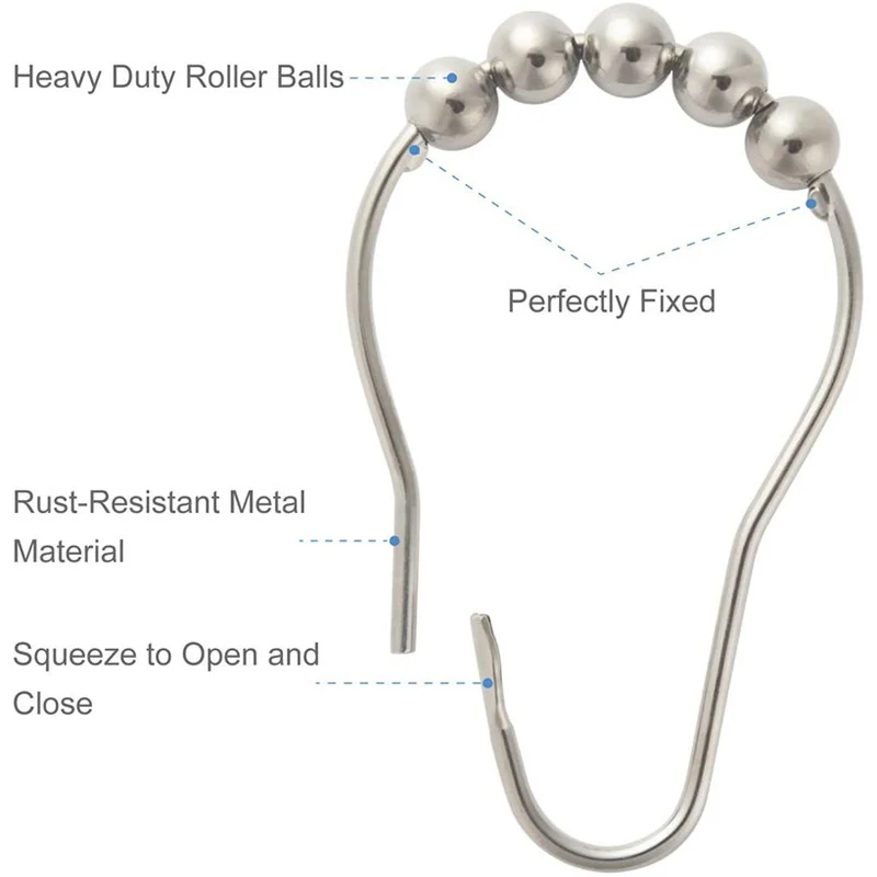 12 шт. серебристые занавески для душа из нержавеющей стали | Дом и сад