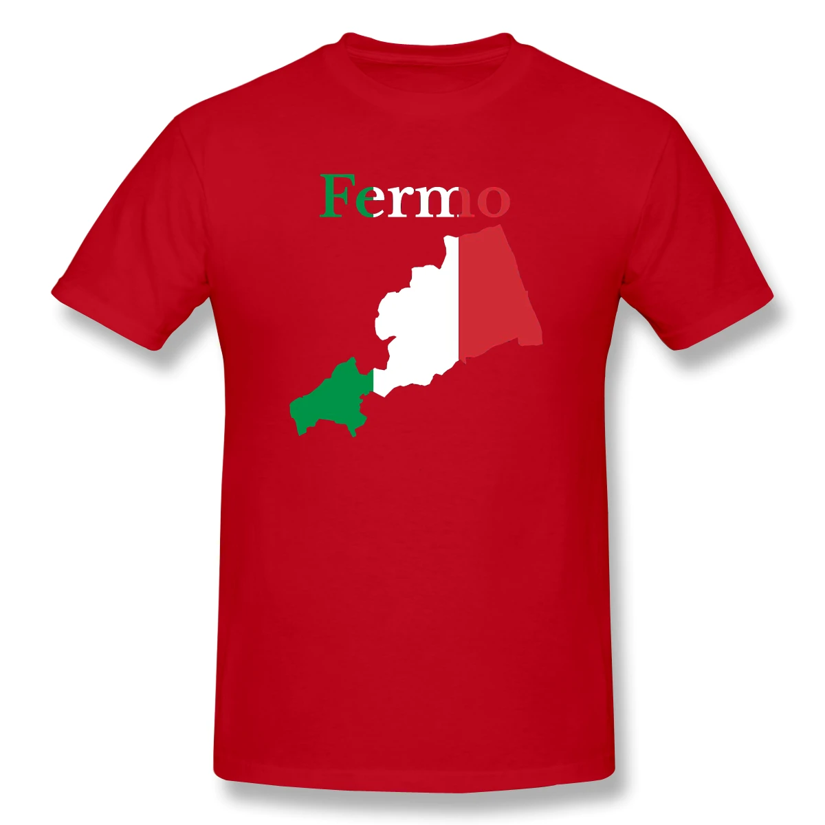 Province Of Fermo Map Italian Men's Basic Short Sleeve T-Shirt Funny Graphic R282 Tshirt USA Size | Мужская одежда