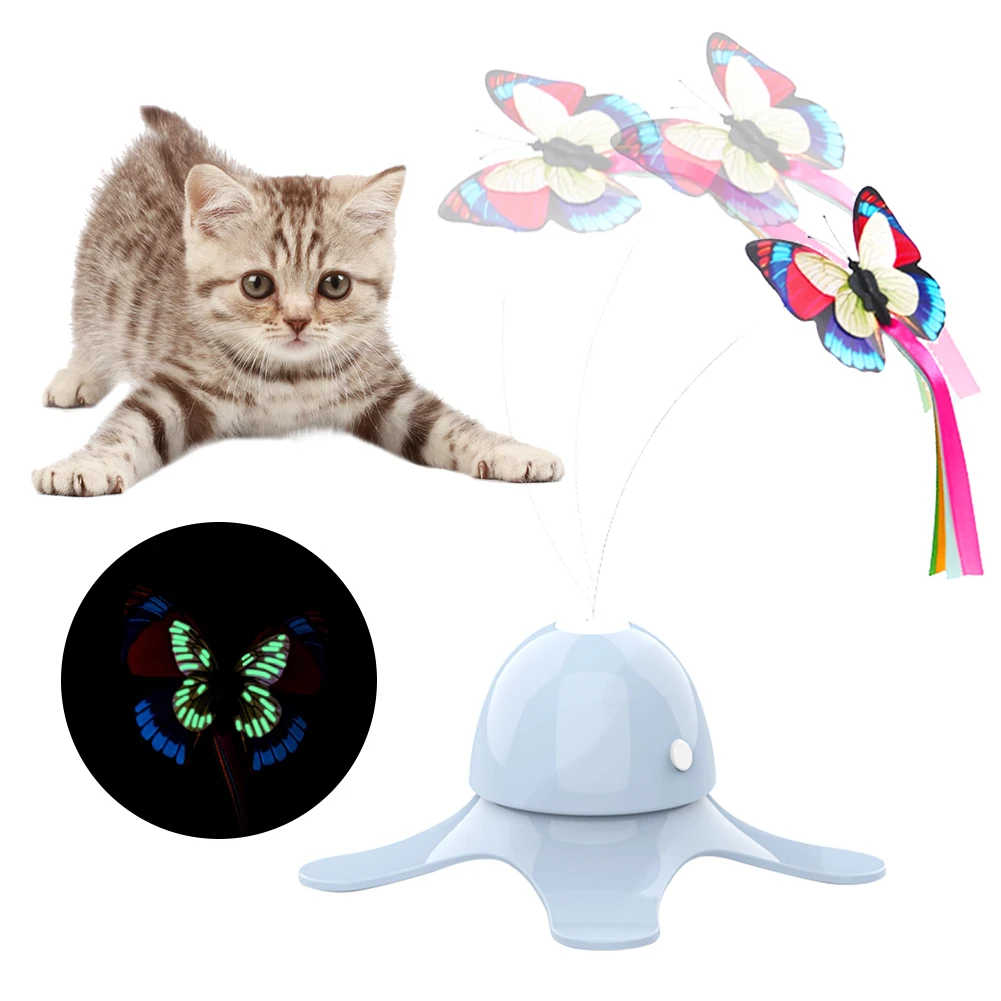 

Cat Toys Funny Exercise toy Electric Rotating Kitten Toys with Butterfly Boring Interactive Pet Smart Automatic Interactive Toy