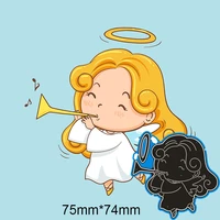 metal cutting dies little angel playing the trumpet new for decorcard diy scrapbooking stencil paper album template dies 7574m