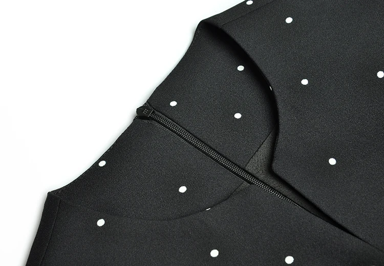 

Spring New 2021 Female Dots Prints Big Bow Black Fashion Casual Dresses For Women Ydy