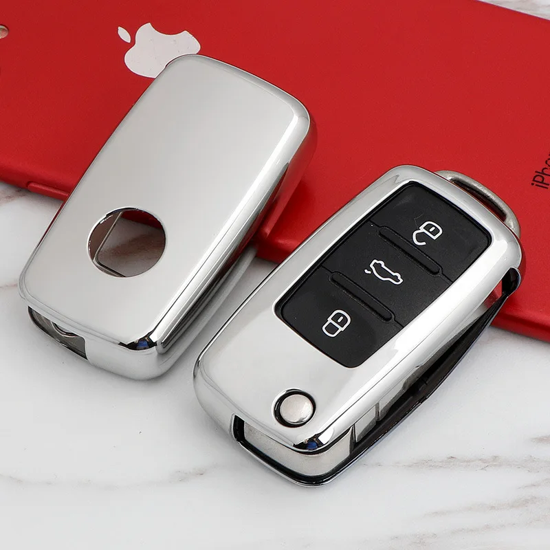 Мягкий чехол для ключа из TPU для Volkswagen-New Passat Tiguan Polo Shell-специальной оболочки для защиты автомобильного интерьера.