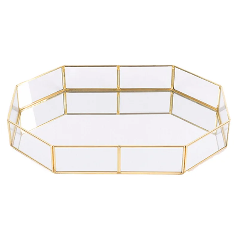 

Glass storage tray cosmetic tray girl birthday gift lipstick nail polish jewelry display stand makeup brush storage