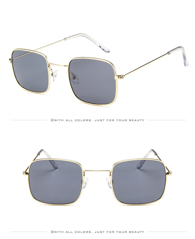 Солнцезащитные очки многоцветный красный золотой свет квадратная оправа Ретро