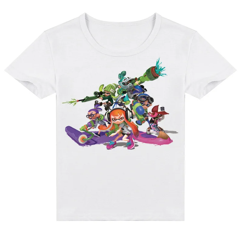 DLF От 2 до 16 лет 2021 летнее милое Splatoon футболка детская повседневная одежда для