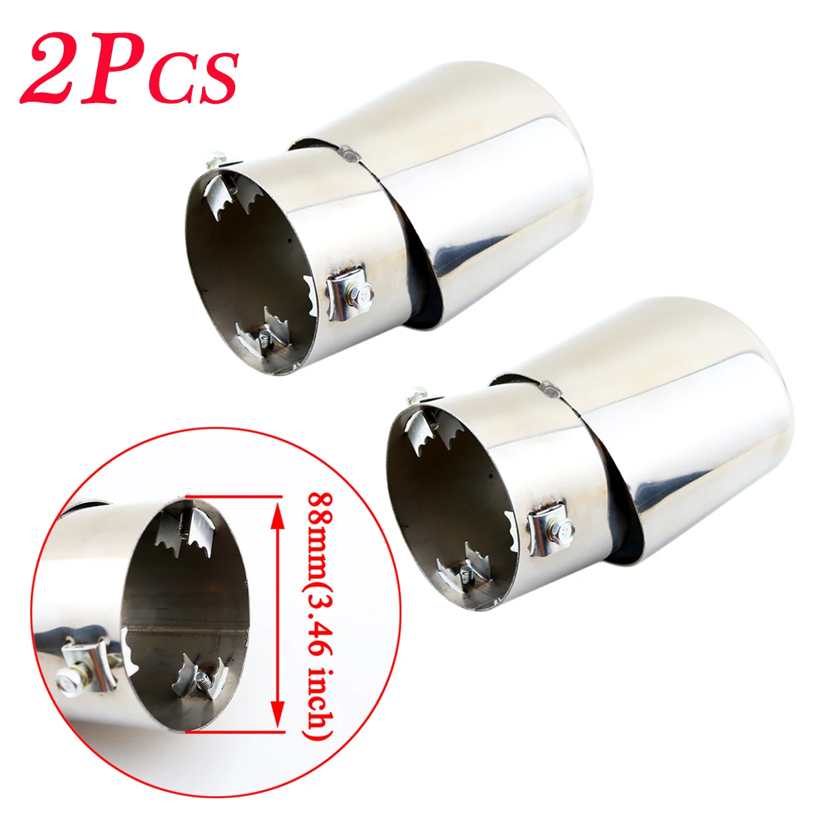 Глушитель задний из нержавеющей стали 3 5 дюйма 88 мм | Автомобили и мотоциклы