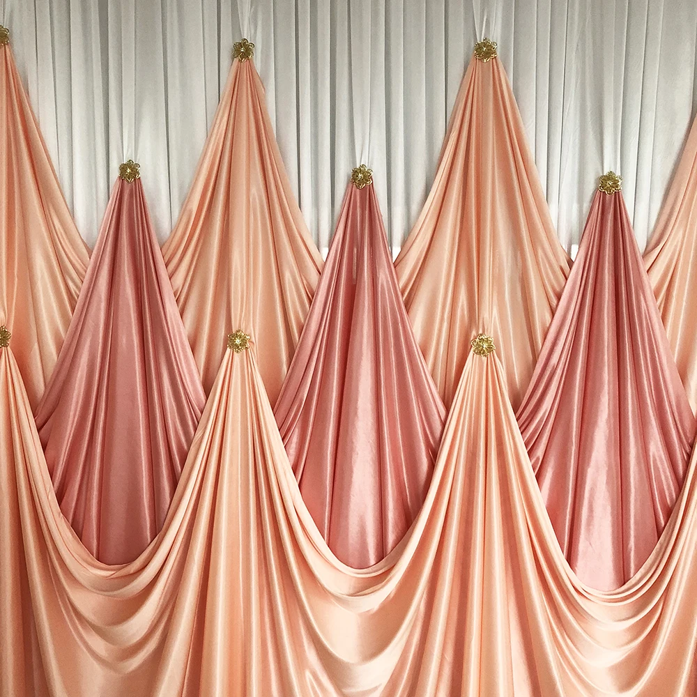 Новый дизайн 10 футов д * в 2020 персиковая Румяна Розовая Занавеска драпировка фон с