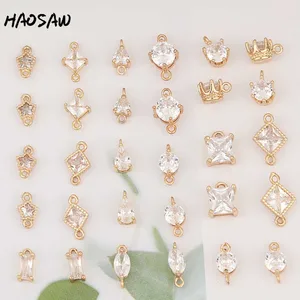 HAOSAW 12*15 мм 4 шт.лот ручная работаСделай самАксессуары для ювелирных изделийсоединители для сережекцветные хрустальные подвескифурнитура для сережек