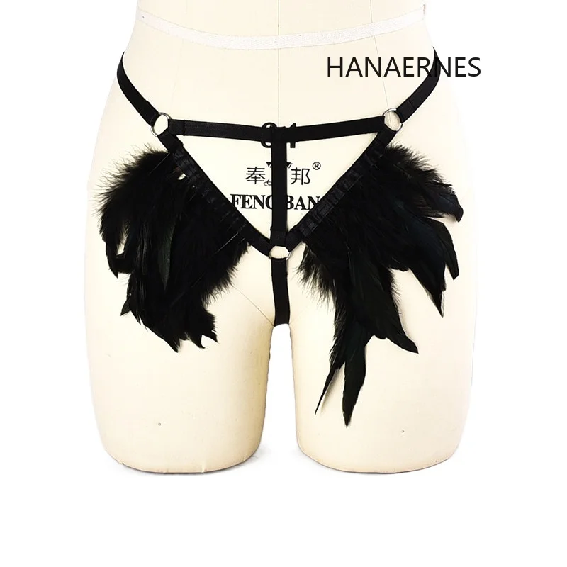 

Шорты женские HANAERNES, с перьями, готические, с подвязками, с высокой талией