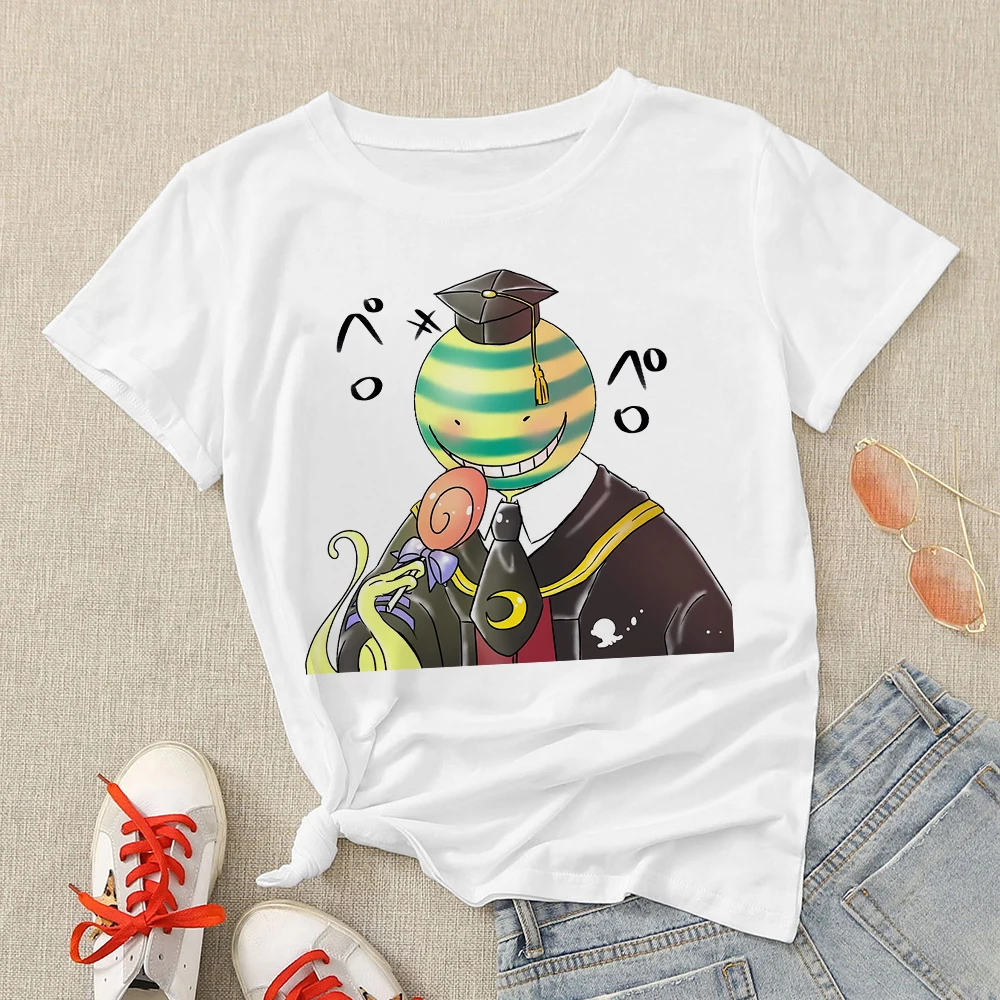 

Personalized Style New T-shirt Women Japanese Anime Printed Shirt Assassination Classroom Lollipop Graphic Shirt Things Tops