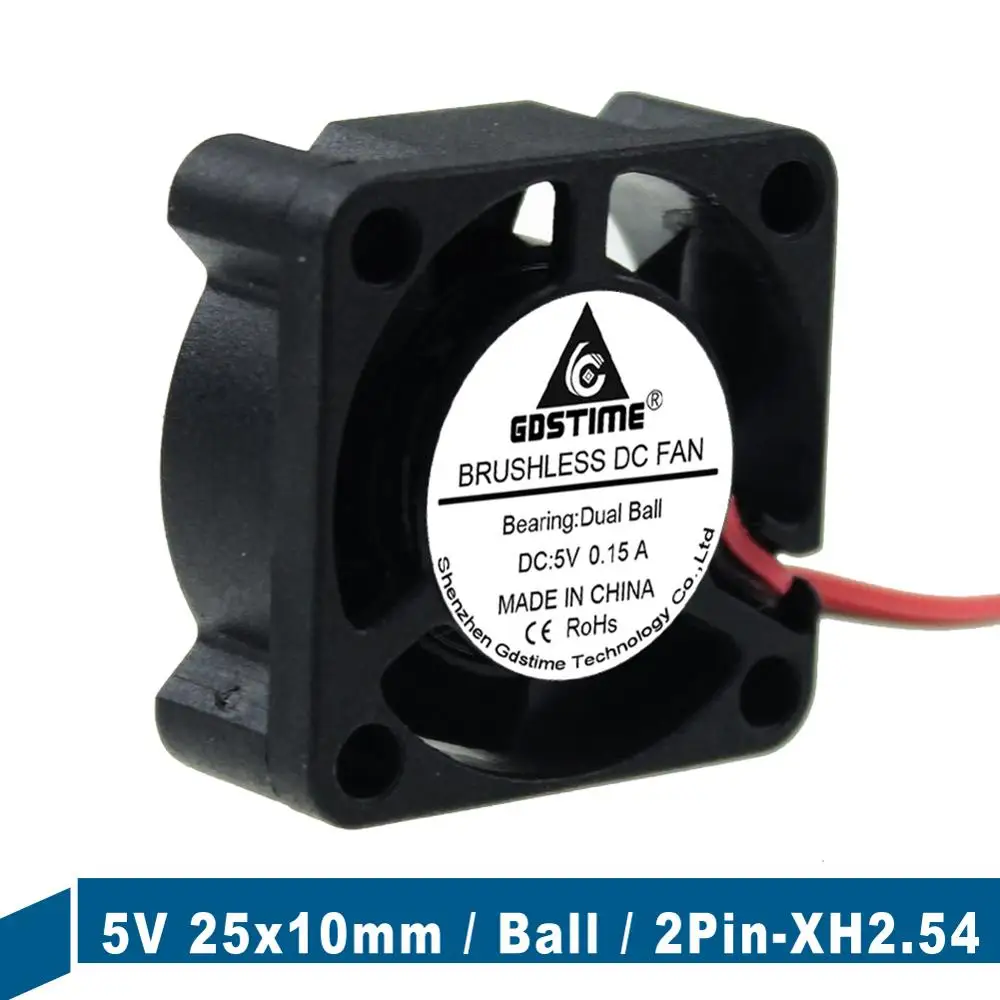 1 шт. Gdstime DC 5 в 25 мм * 10 2510 2 см контактный двойной шарикоподшипник 25x10 Мини