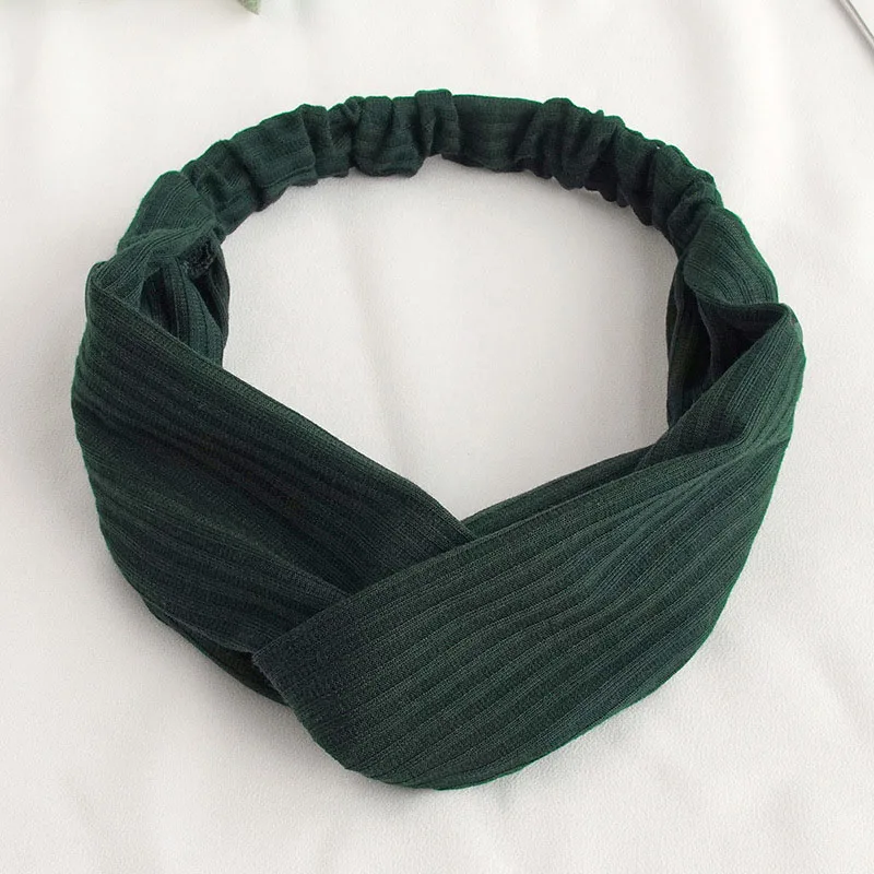 

Women Turban Elastic Headband Striped Cross Knotted Head Wrap Hair Accessories Stretchy Twisted With Button Hair Accessories