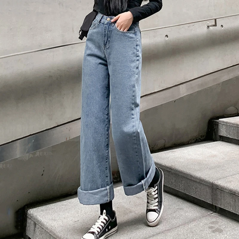 2021 Summer Boyfriend Jeans For Women Thin With Hole High Waist Wide Leg Pants Denim Baggy Casual Long Female | Женская одежда