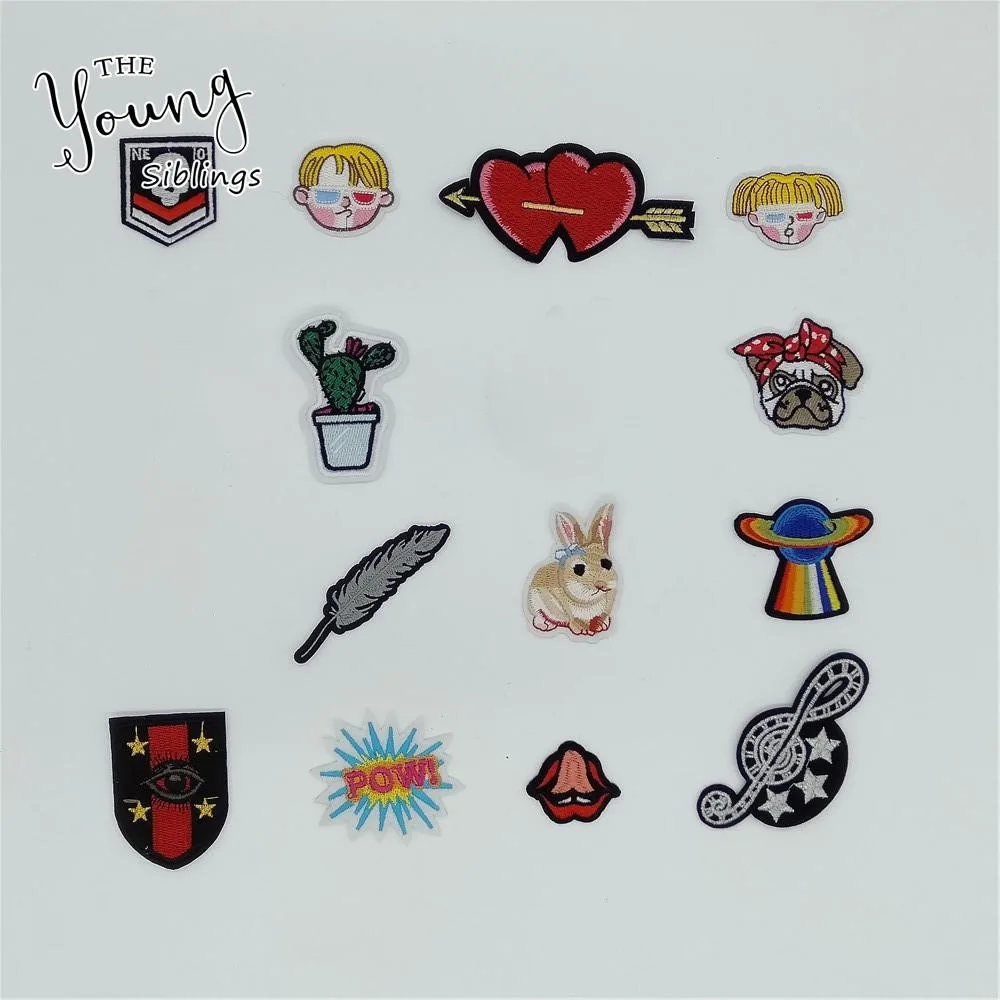 Модные стильные Мультяшные значки термоплавкий клей аппликация вышивка своими