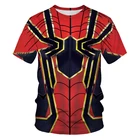 Летняя модная футболка, красивая дышащая удобная хлопковая футболка с коротким рукавом и 3D-принтом в виде паука, с круглым вырезом