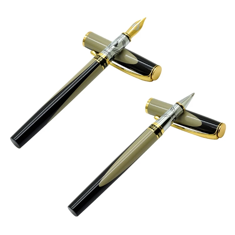 

Luxury Metal Stripe Signature Fountain Pen Business Writing Signing Calligraphy Office School Supplies Stationery
